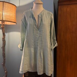 CP Shades Linen Regina Sage Green Tunic Top or Dress